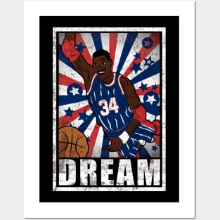 Olajuwon Basketball The Dream Houston 34 Legend Posters and Art